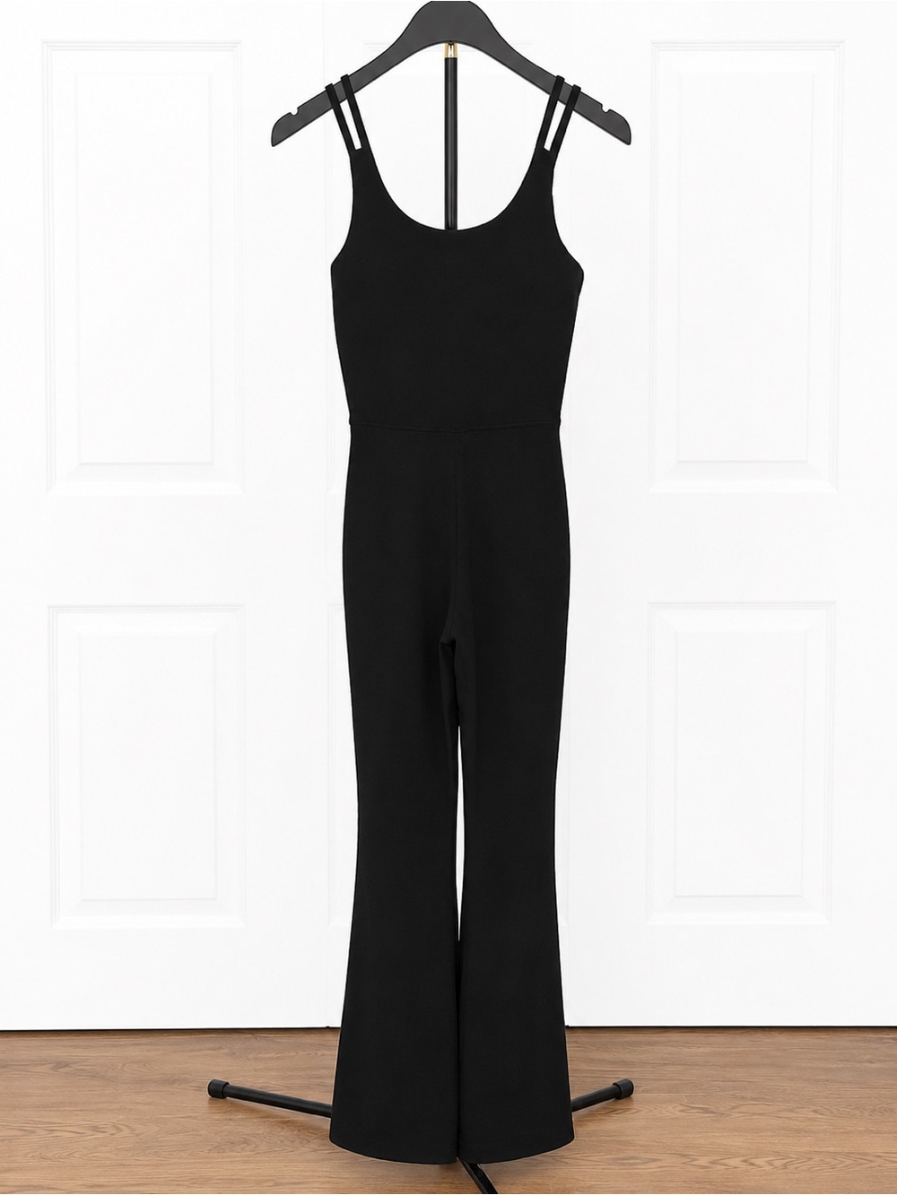 Wilo The Label Double-Strap Black Flared Jumpsuit
